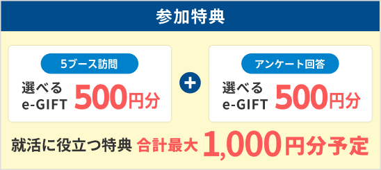 選べるe-GIFT合計最大1000円分予定!